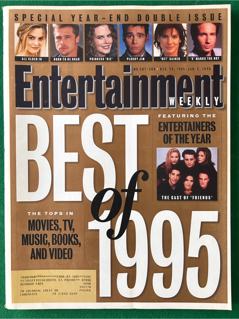 Entertainment Weekly Magazine Best of 1995 Friends Cast David Duchovny Pitt 90s